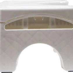 White folding toilet squat stool with a textured surface.