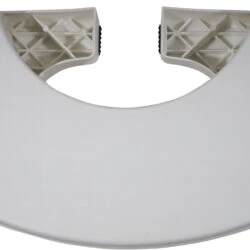 Top view of a white folding toilet squat stool.