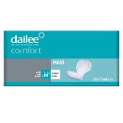 Dailee Comfort incontinence pads package, Maxi size, 28 count.