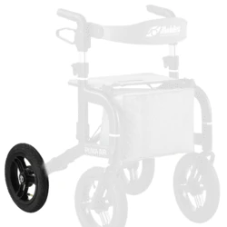 Single replacement wheel for Mobilex Puma Air Rollator Walker.