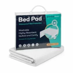 Guarded Sleep Bed Pad packaging with folded bed pad.