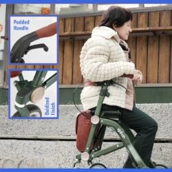 Lightweight Folding 4 Wheeled Walker with Seat | Uplivin Trive Rollator with Oxidized Finish & 8" Wheels | 1 Step Double Folding - Image 23