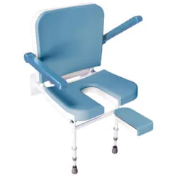 Wall Mounted Shower Seat | With Large Removable Padded Back and Seat | Fold Away Duo Deluxe 2-in-1 Shower Seat