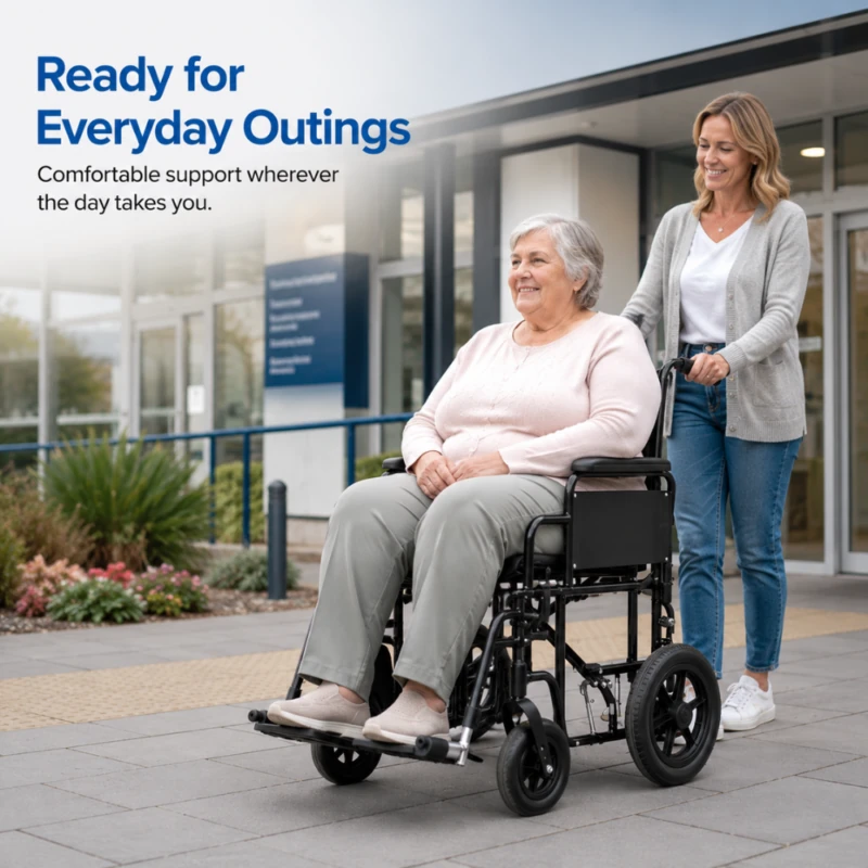 Heavy Duty Attendant Propelled Transit Wheelchair