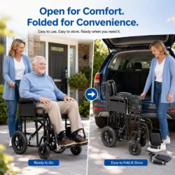 Heavy Duty Attendant Propelled Transit Wheelchair