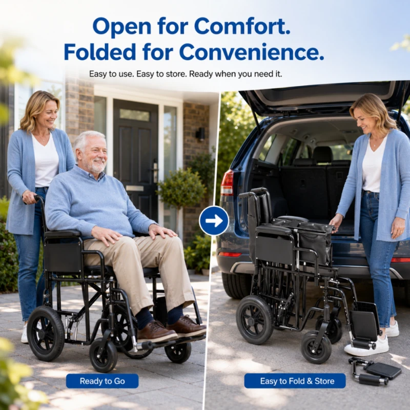 Heavy Duty Attendant Propelled Transit Wheelchair