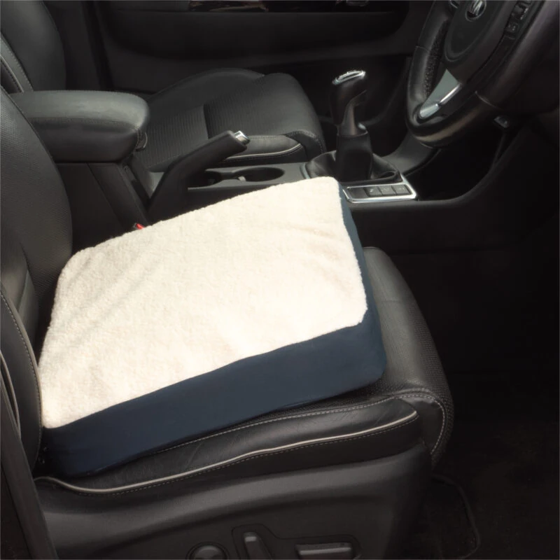 Gel seat cushion placed on a car seat.