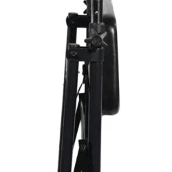 Folded wheeled walker with ergonomic handle and compact design.