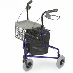 3 Wheel Rollator with Bag and Basket | Lightweight Tri Walker