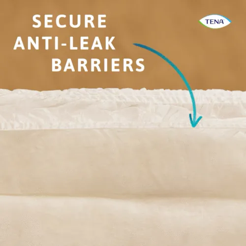 Close-up of Tena Pants Bariatric showing secure anti-leak barriers.