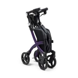 Folded Rollz Flex Shopper rollator in dark purple.