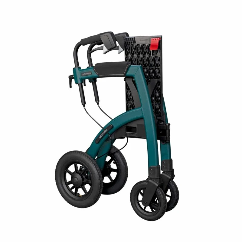 Folded Rollz Motion Performance in Jungle Green with pneumatic tyres.