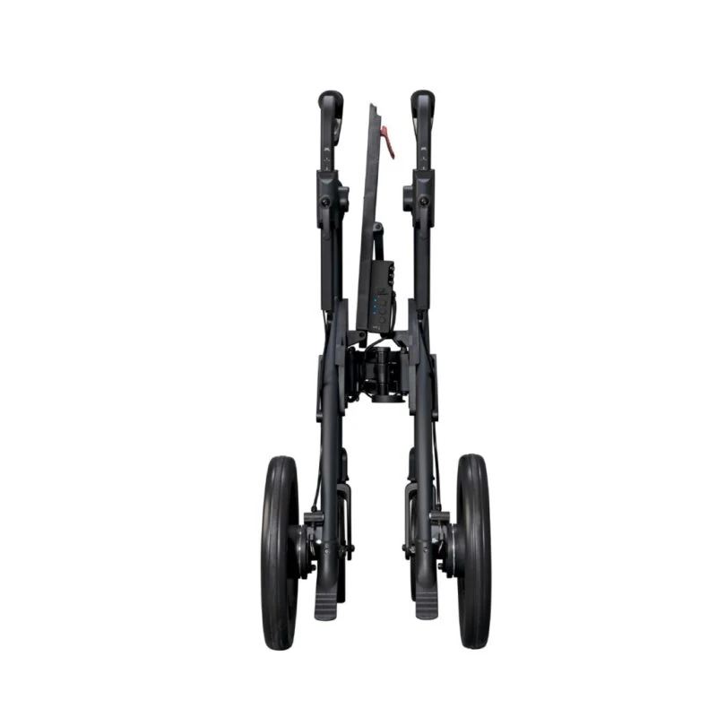 Folded Rollz Motion Rhythm Rollator viewed from the front.