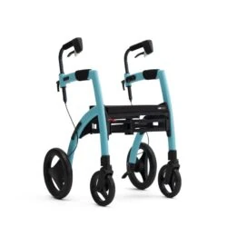 Island Blue Rollz Motion 2.1 rollator with ergonomic handles and large wheels.