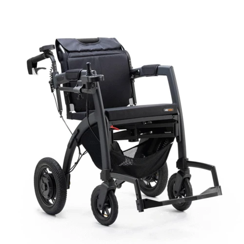 Rollz Motion Electric Rollator and Wheelchair with pneumatic tires.