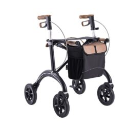 Saljol Carbon Rollator with ergonomic cork handles and storage bag.