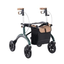 Saljol Carbon Rollator with ergonomic cork handles and storage bag.