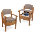 Wooden Commode Chair | Luxury Toilet Chair With Padded Seat & Backrest | Heavy Duty | Bariatric | Sturdy Design - Image 1