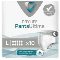 Large Disposable Incontinence Pants | Drylife Pants Ultima | Pack of 20 (2 x Pack of 10)