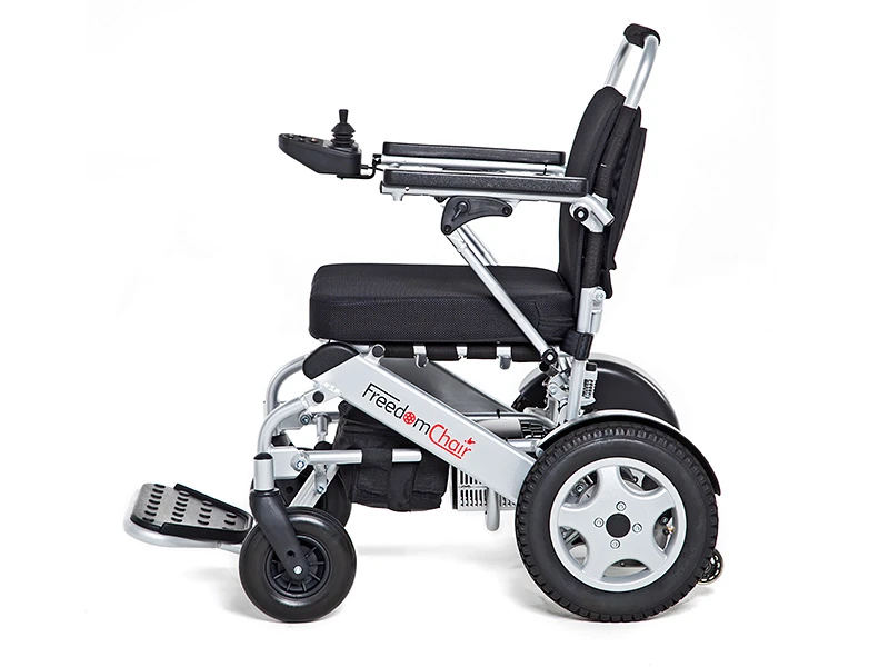 Side view of the Freedom Chair A06L electric wheelchair.