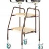 Indoor trolley with forearm supports and two trays.