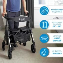 Person using the Bariatric EZ Fold N Go Rollator indoors.