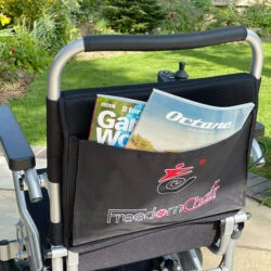Back of Freedom Chair A06L with magazines in pocket.
