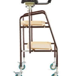 Indoor trolley with forearm support and two trays.