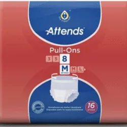 Attends Pull Up Pants | Adult Nappies Pull Up Pants | Size Medium | Pack Of 32 (2 x Packs of 16)