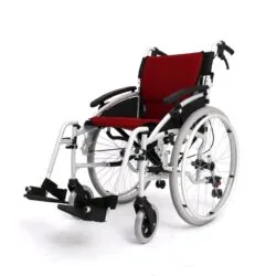 Self-Propelled Self Push Wheelchair With Cushioned Seat and Back Rest & Height-Adjustable Armrests