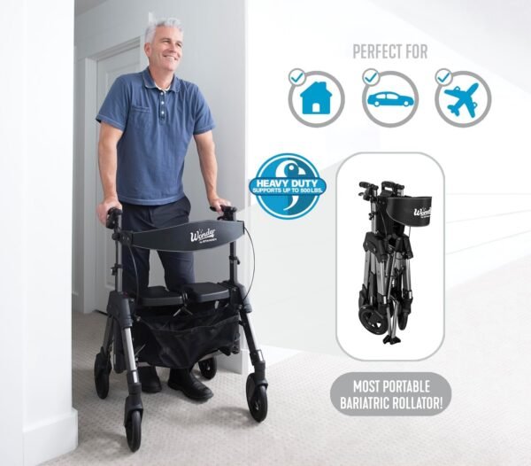 stander wander bariatric rollator-bariatric rollator-stamder wander rollator hd-heavy duty rollator-folding rollator for seniors elderly-stander-wander-hd-rollator-bariatric