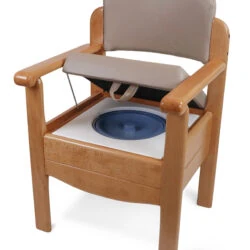 Wooden Commode Chair | Luxury Toilet Chair With Padded Seat & Backrest | Heavy Duty | Bariatric | Sturdy Design - Image 2