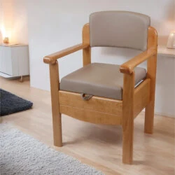 Wooden Commode Chair | Luxury Toilet Chair With Padded Seat & Backrest | Heavy Duty | Bariatric | Sturdy Design - Image 10
