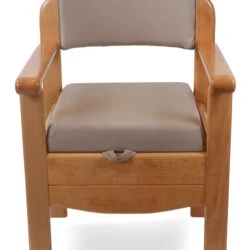 Wooden Commode Chair | Luxury Toilet Chair With Padded Seat & Backrest | Heavy Duty | Bariatric | Sturdy Design - Image 3