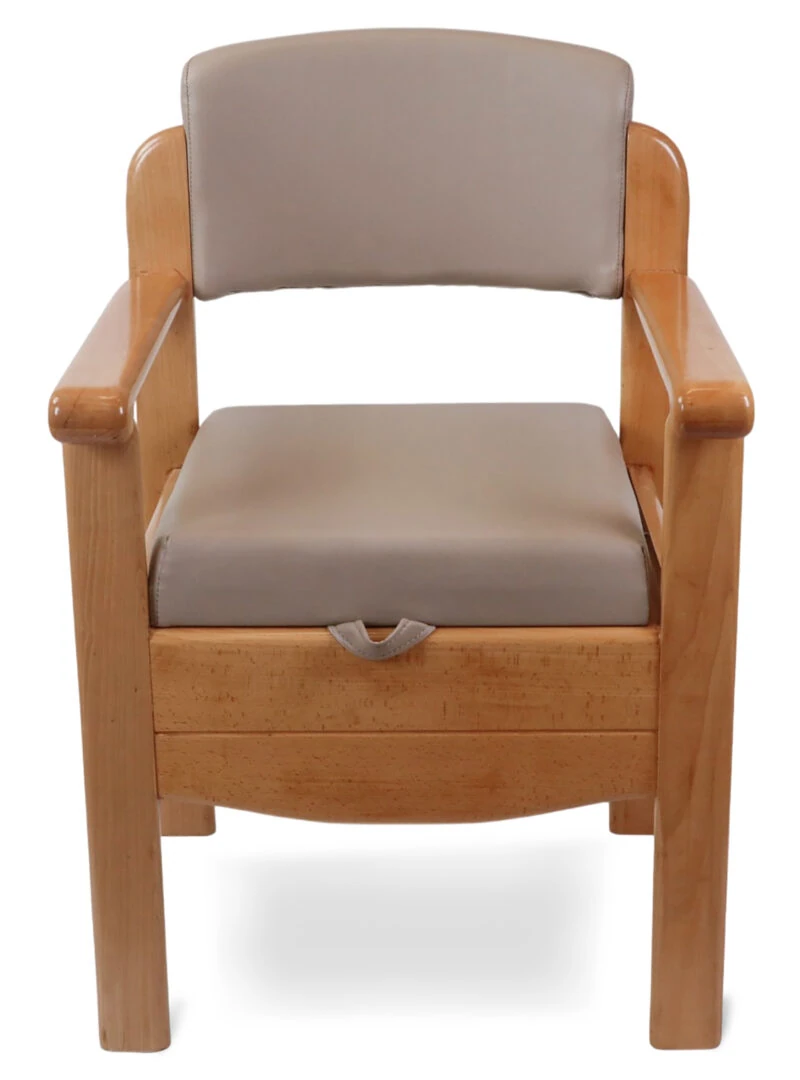 Wooden Commode Chair | Luxury Toilet Chair With Padded Seat & Backrest | Heavy Duty | Bariatric | Sturdy Design - Image 3