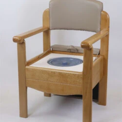 Wooden Commode Chair | Luxury Toilet Chair With Padded Seat & Backrest | Heavy Duty | Bariatric | Sturdy Design - Image 4