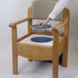 Wooden Commode Chair | Luxury Toilet Chair With Padded Seat & Backrest | Heavy Duty | Bariatric | Sturdy Design - Image 5