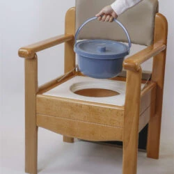 Wooden Commode Chair | Luxury Toilet Chair With Padded Seat & Backrest | Heavy Duty | Bariatric | Sturdy Design - Image 6