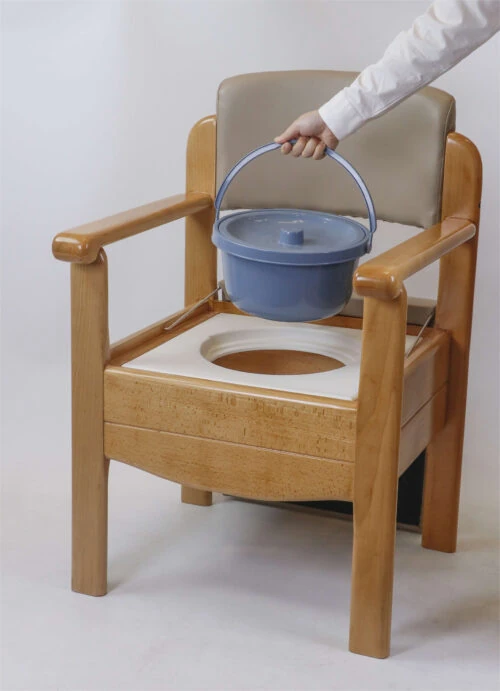 Wooden Commode Chair | Luxury Toilet Chair With Padded Seat & Backrest | Heavy Duty | Bariatric | Sturdy Design - Image 6