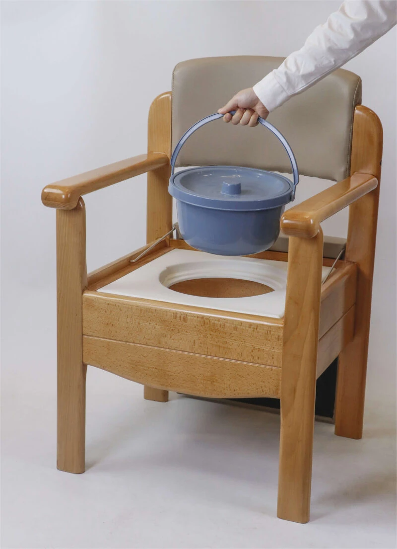 Wooden Commode Chair | Luxury Toilet Chair With Padded Seat & Backrest | Heavy Duty | Bariatric | Sturdy Design - Image 6