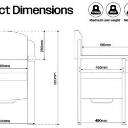 Wooden Commode Chair | Luxury Toilet Chair With Padded Seat & Backrest | Heavy Duty | Bariatric | Sturdy Design - Image 7