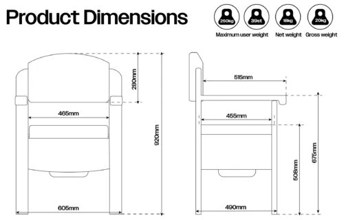 Wooden Commode Chair | Luxury Toilet Chair With Padded Seat & Backrest | Heavy Duty | Bariatric | Sturdy Design - Image 7