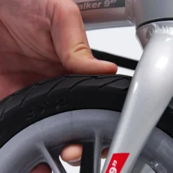 Close-up of a Trionic Walker 9er wheel with hand adjusting.