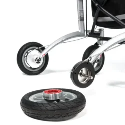 Close-up of Trionic Walker 9er wheel and frame with detached wheel.