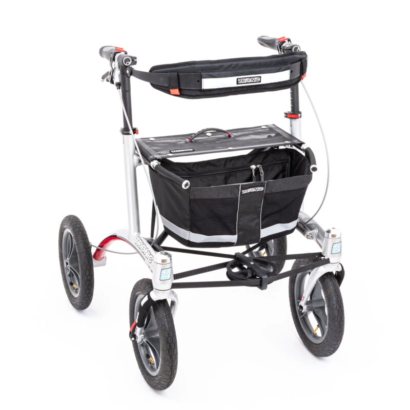 Trionic Walker Rollator 12er with large wheels and storage basket.