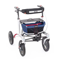 Trionic Walker Rollator 12er with large wheels and blue basket.
