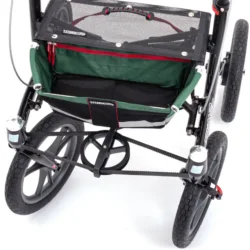 Top view of the Trionic 14er Rollator Walker's basket and large wheels.