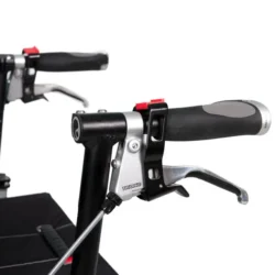 Close-up of Trionic Walker 9er handle and brake lever.