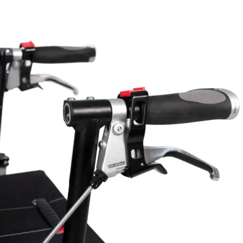 Close-up of Trionic Walker 9er handle and brake lever.