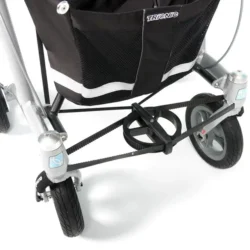 Rear view of Trionic Walker 9er showing wheels and storage basket.